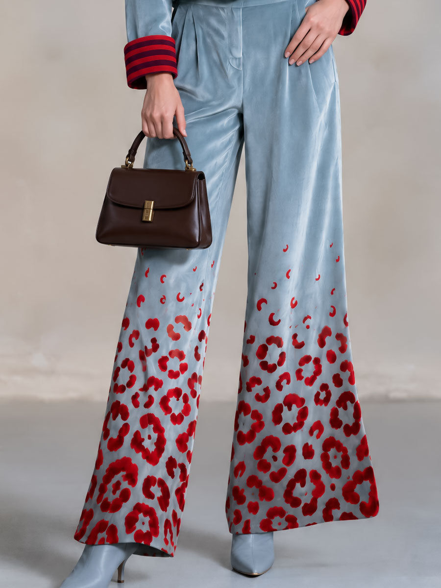 Soledad | Conjunto de camisa y pantalón de terciopelo azul