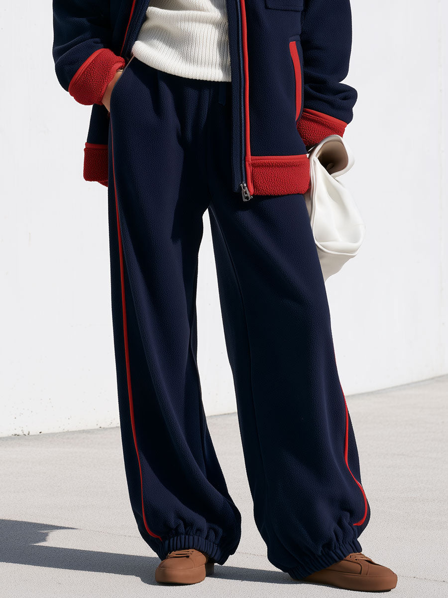 Alba | Conjunto de chaqueta y pantalón de polar azul marino