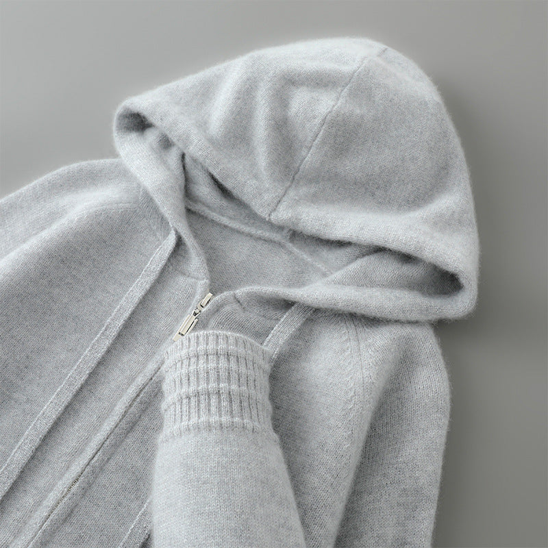 Valerio | Sudadera de punto suave con capucha y cremallera