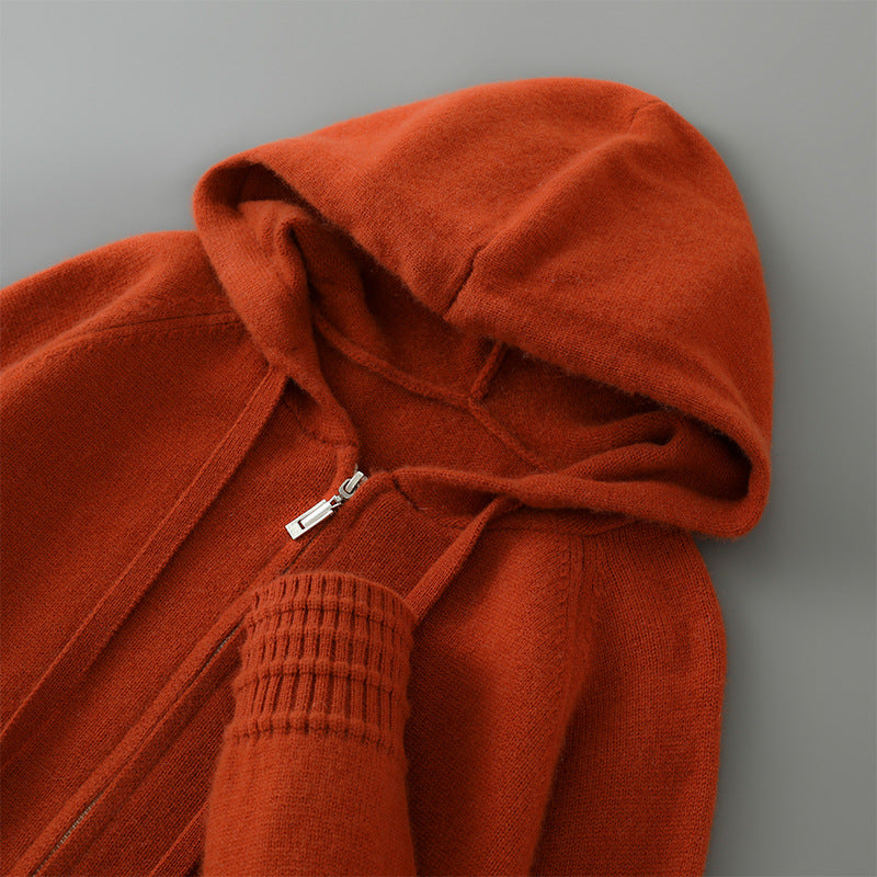 Valerio | Sudadera de punto suave con capucha y cremallera