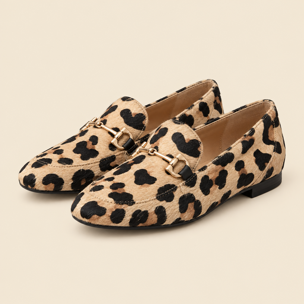 Olivia | Mocasines de leopardo con plantilla acolchada y confortable