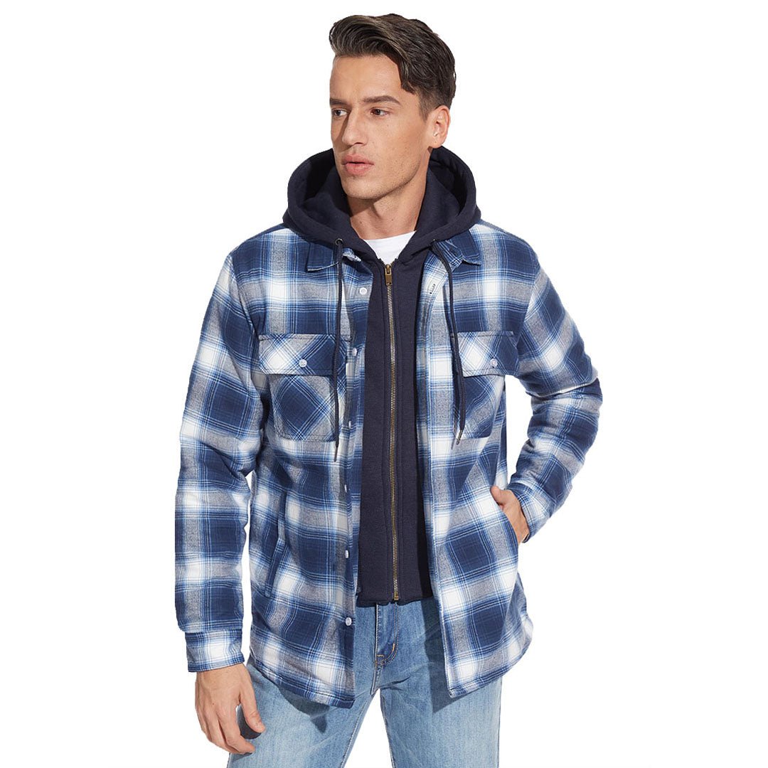 Marcos | Chaqueta de franela acolchada con capucha de estilo casual
