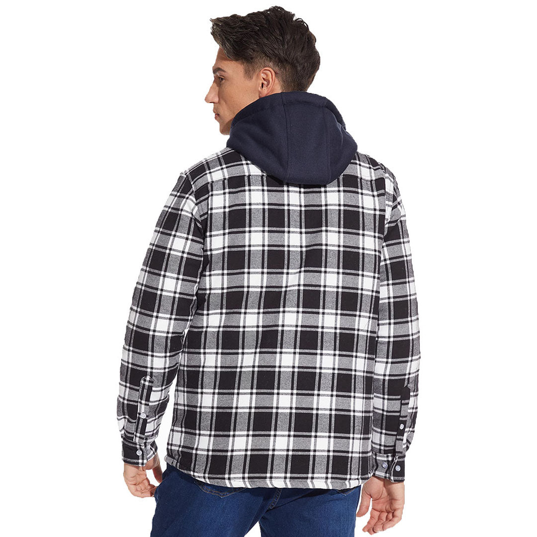 Marcos | Chaqueta de franela acolchada con capucha de estilo casual