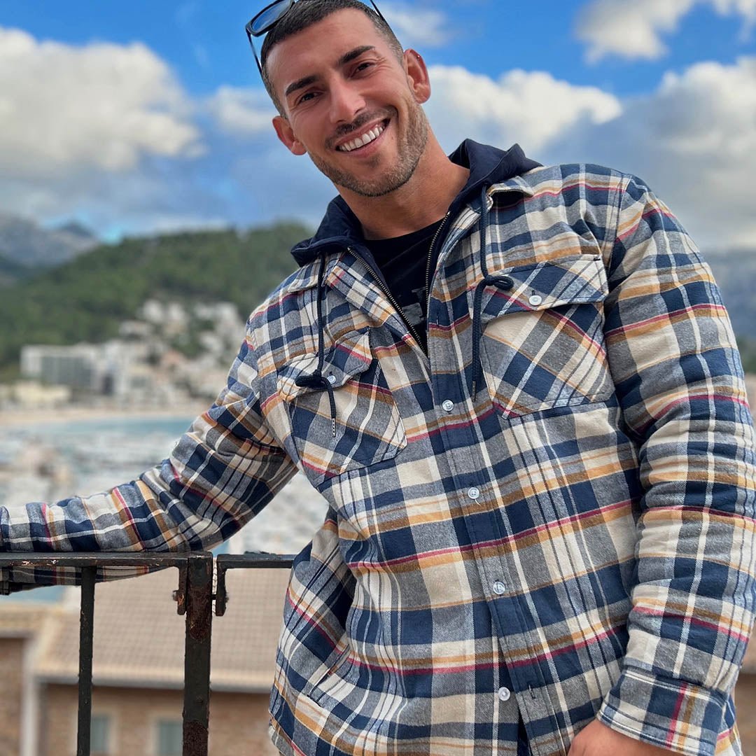 Marcos | Chaqueta de franela acolchada con capucha de estilo casual