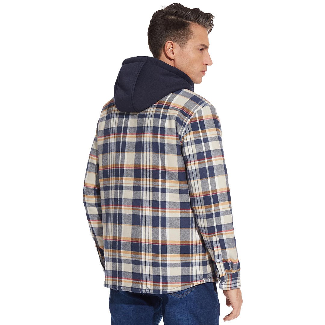 Marcos | Chaqueta de franela acolchada con capucha de estilo casual