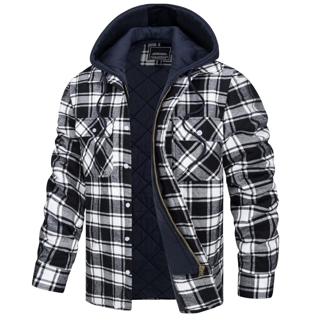 Marcos | Chaqueta de franela acolchada con capucha de estilo casual