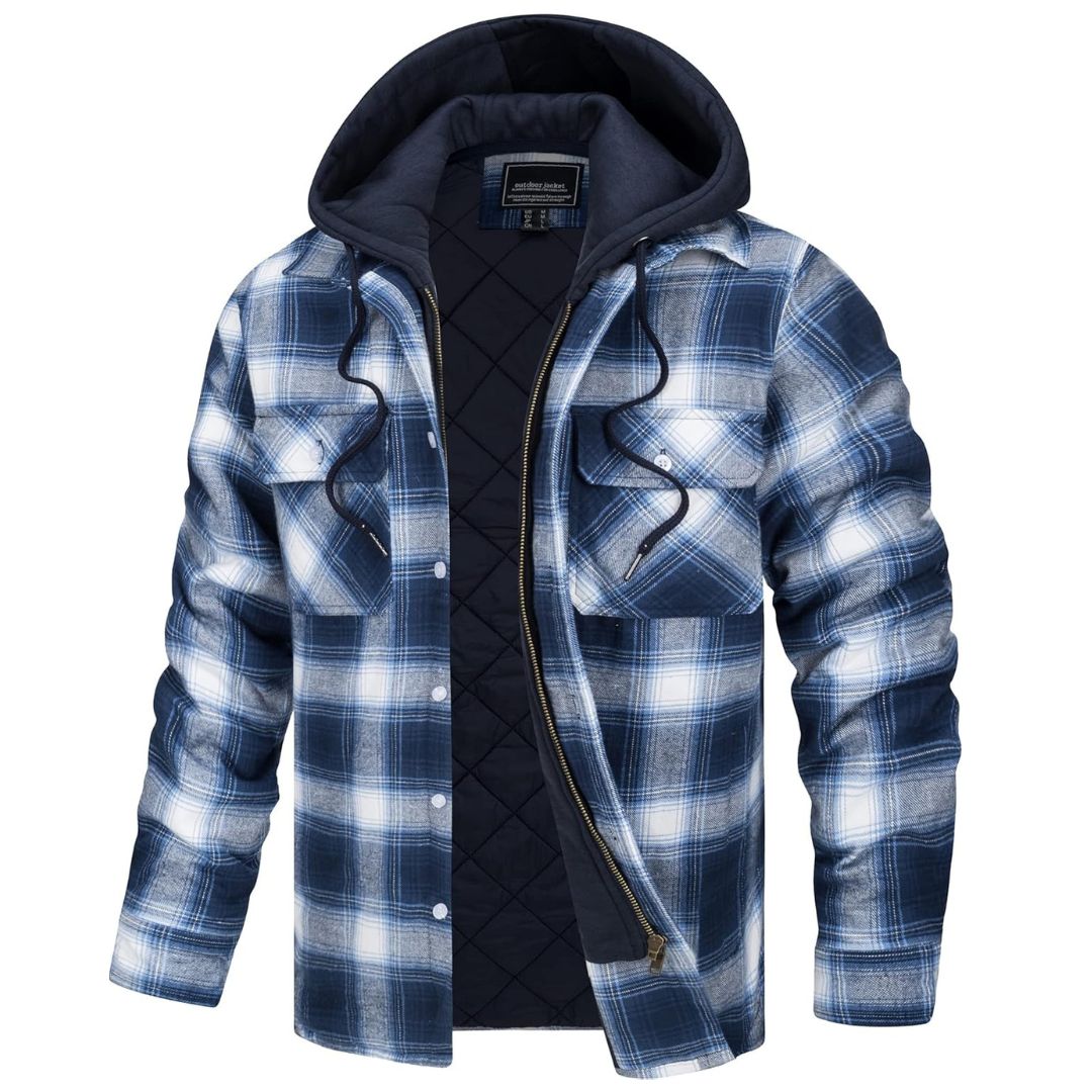 Marcos | Chaqueta de franela acolchada con capucha de estilo casual