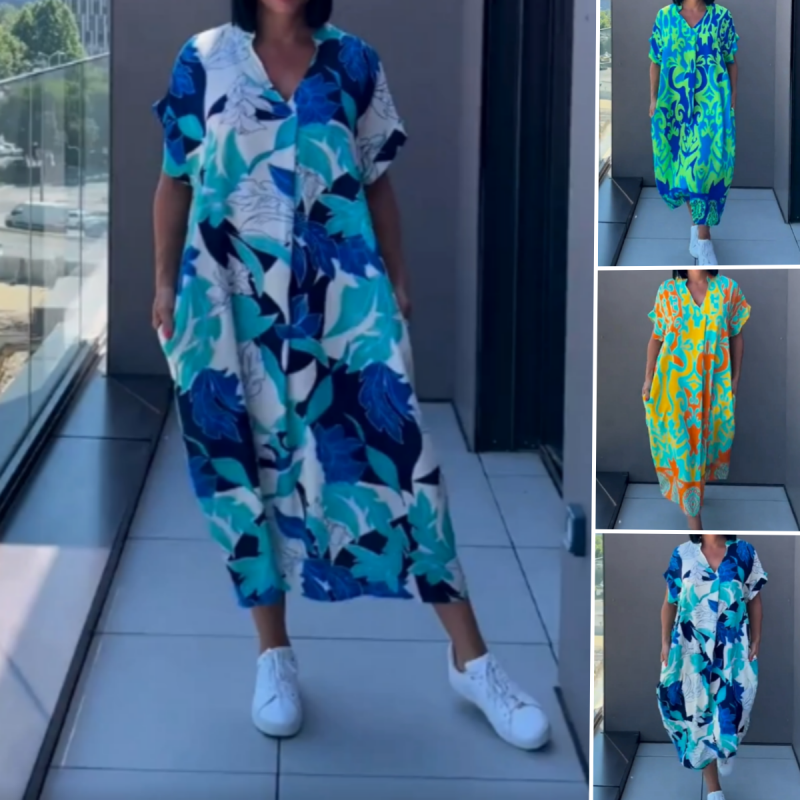 Valeria | Vestido estampado con cuello en V