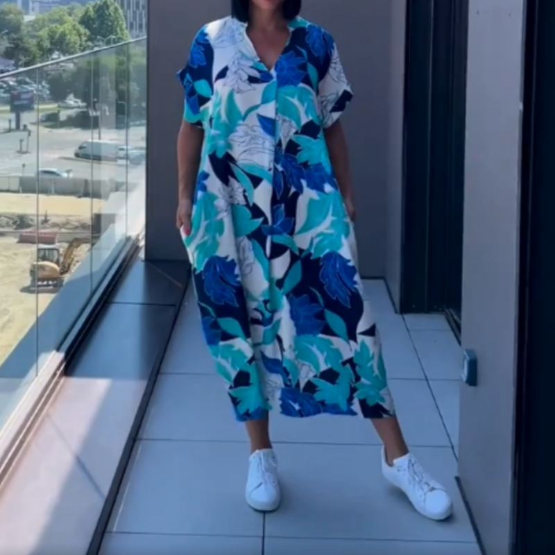 Valeria | Vestido estampado con cuello en V