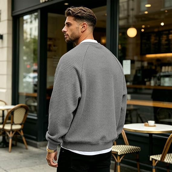 Dario | Camiseta de punto gofre con cuello de pico y estilo casual