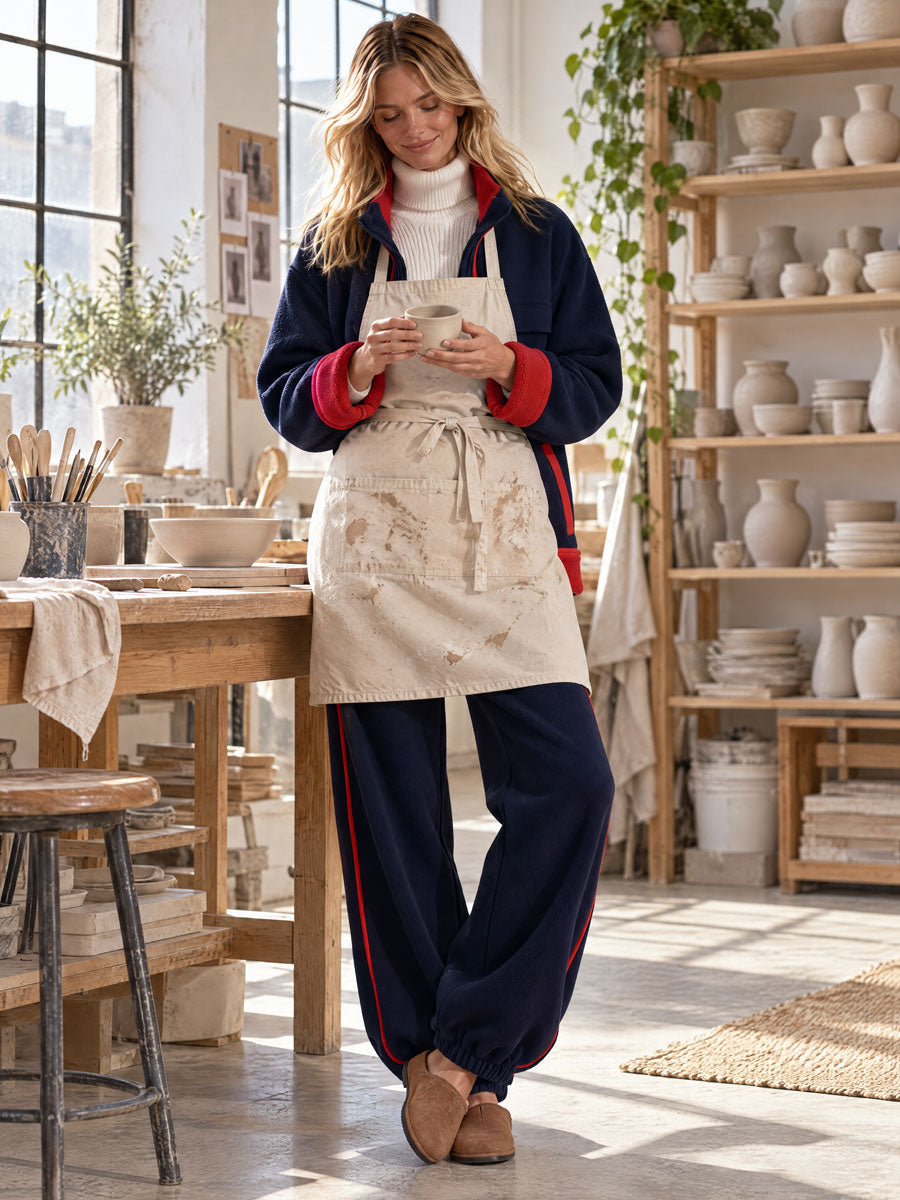 Alba | Conjunto de chaqueta y pantalón de polar azul marino