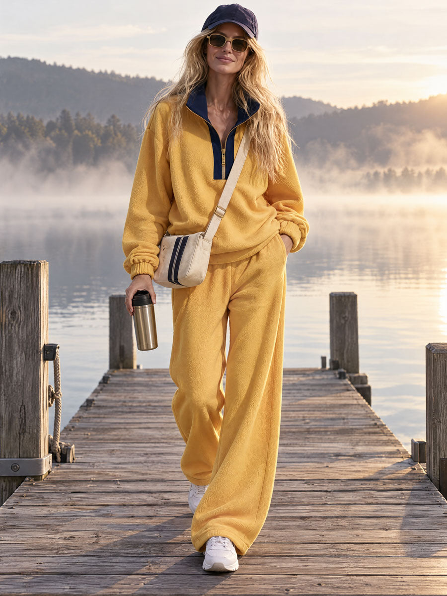 Sara | Conjunto de sudadera y pantalón de polar doble cara
