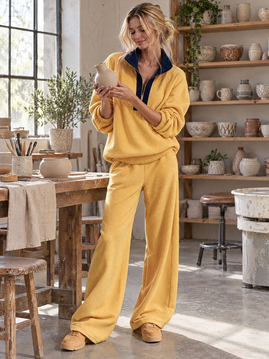 Sara | Conjunto de sudadera y pantalón de polar doble cara