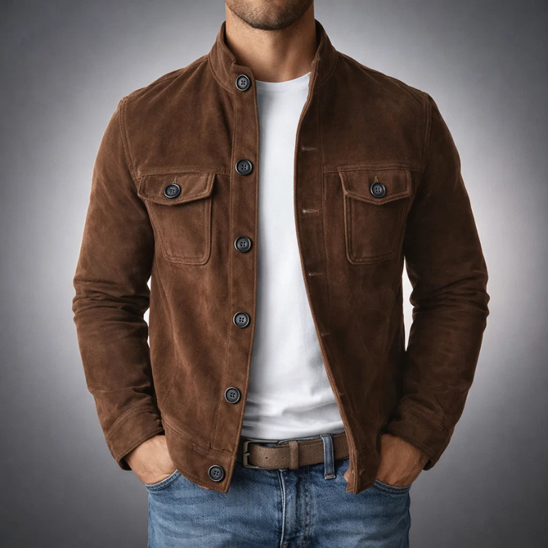 Tommaso | Chaqueta bomber con elegante efecto ante