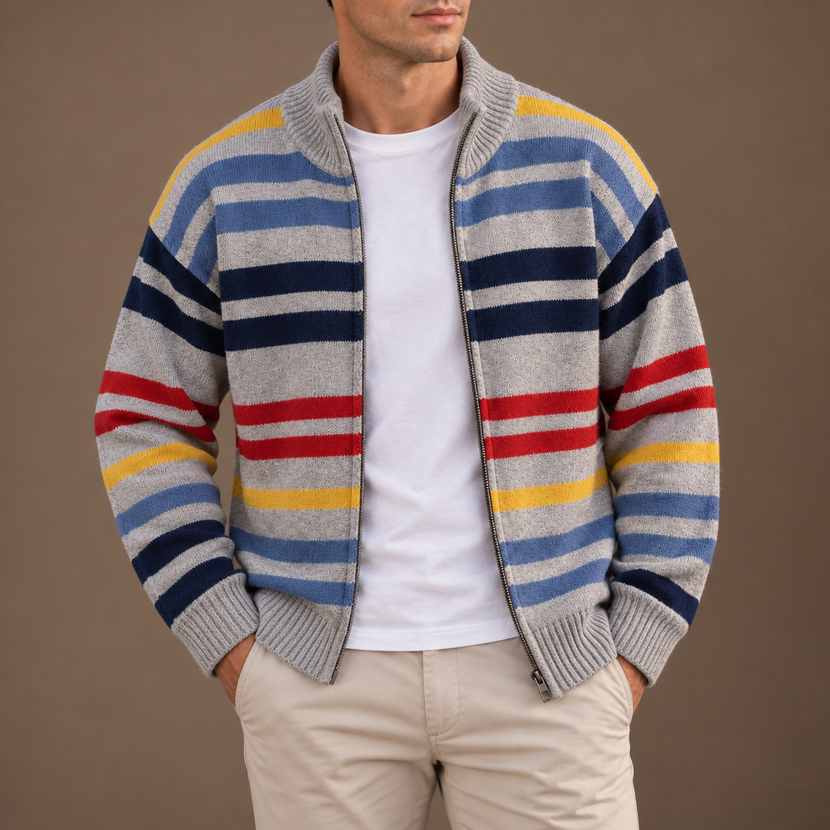 Emmett | Cárdigan de punto a rayas de colores