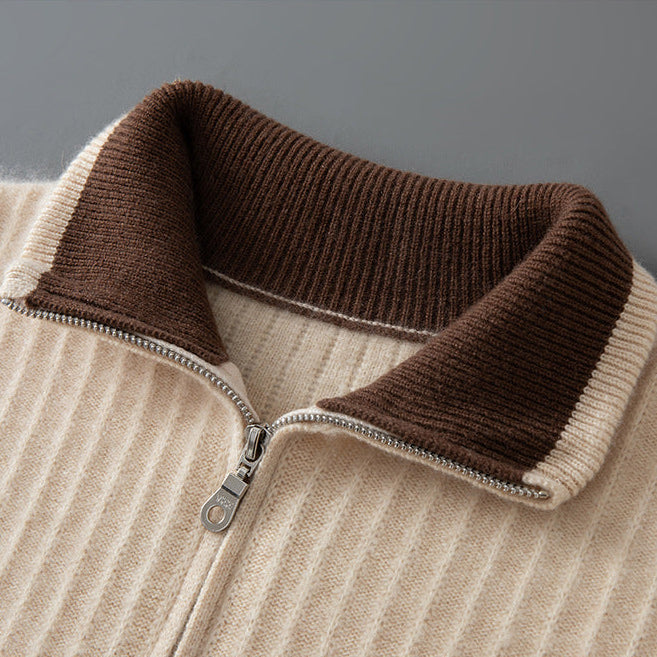 Torvani | Jersey de punto con media cremallera y cuello de contraste