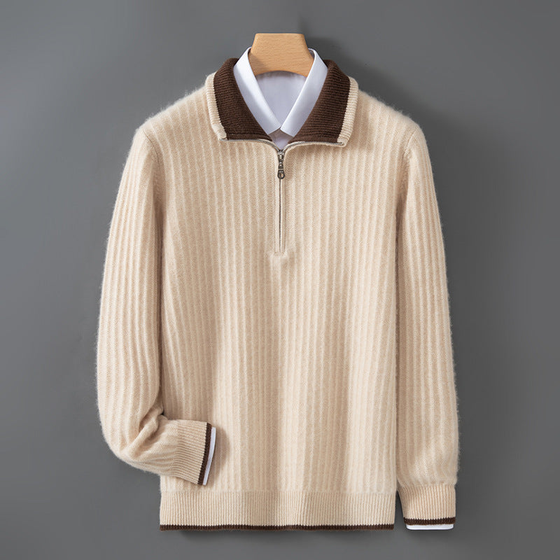 Torvani | Jersey de punto con media cremallera y cuello de contraste