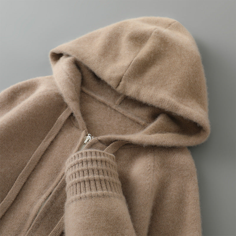 Valerio | Sudadera de punto suave con capucha y cremallera