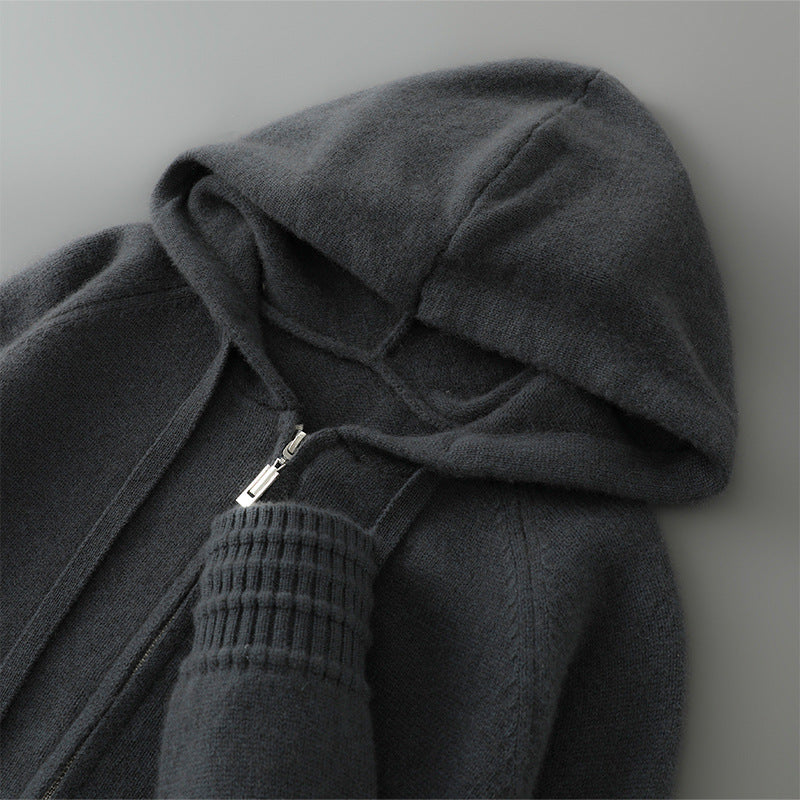 Valerio | Sudadera de punto suave con capucha y cremallera