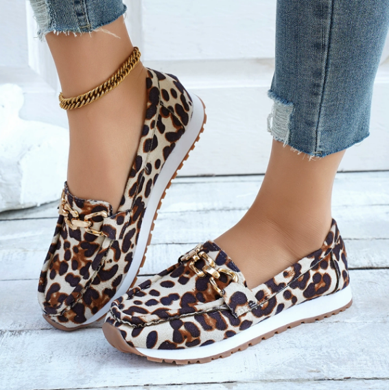 Leonor | Mocasines elegantes con estampado de leopardo