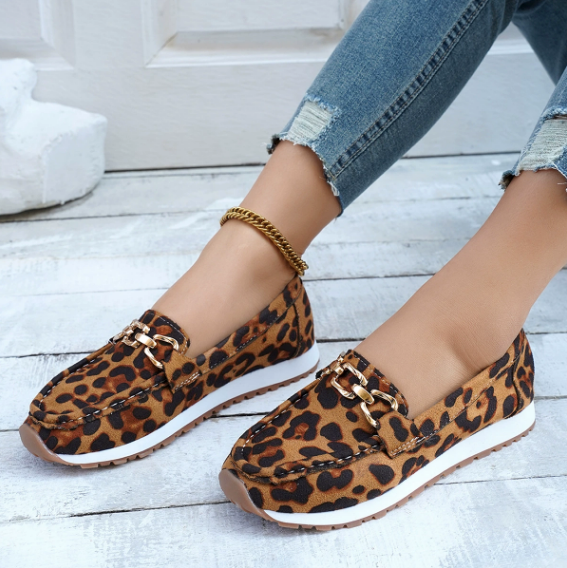 Leonor | Mocasines elegantes con estampado de leopardo