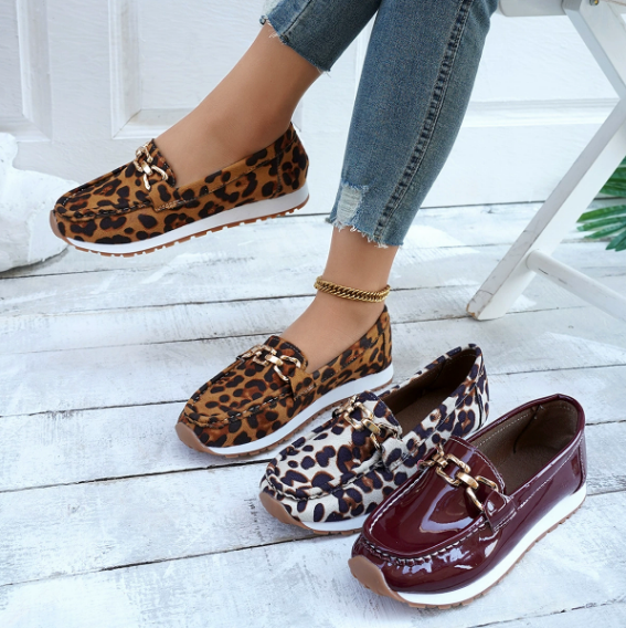Leonor | Mocasines elegantes con estampado de leopardo
