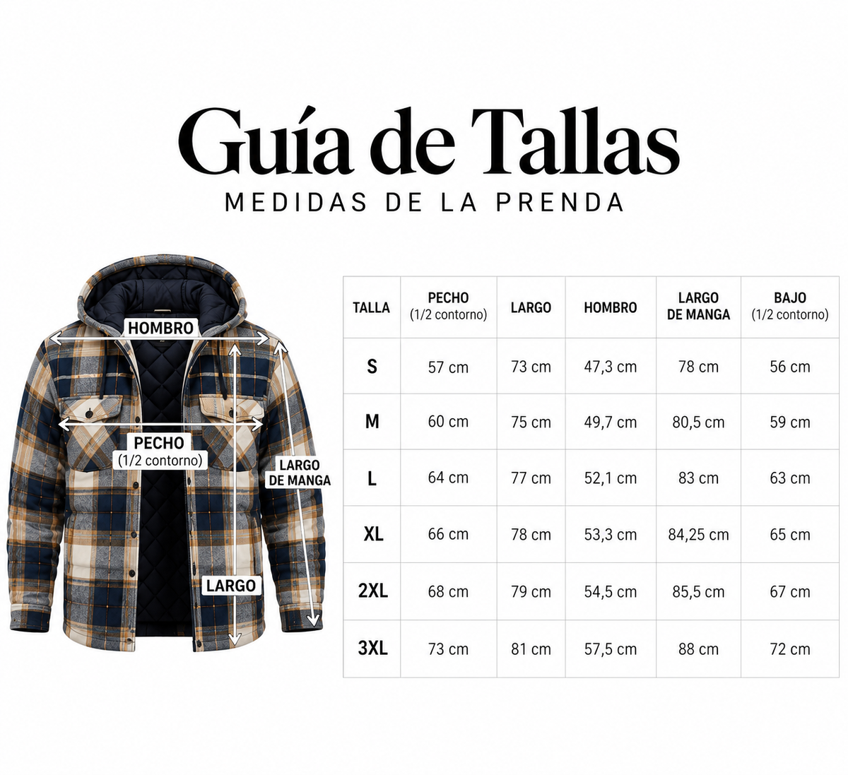 Marcos | Chaqueta de franela acolchada con capucha de estilo casual