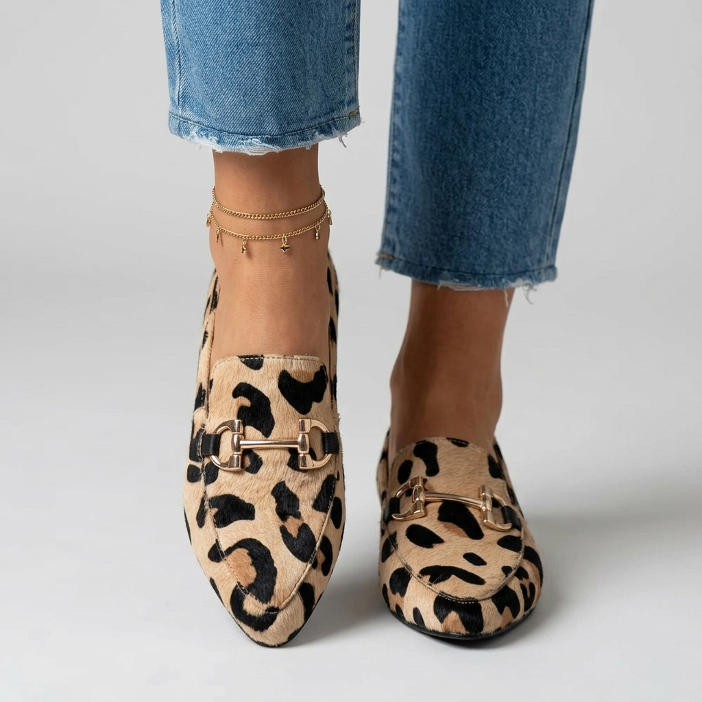 Olivia | Mocasines de leopardo con plantilla acolchada y confortable