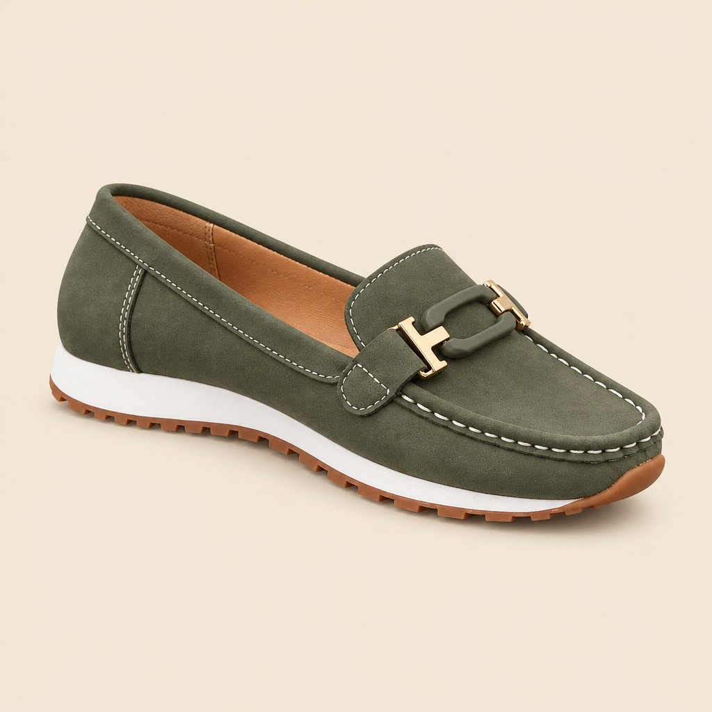 Emilia | Mocasín elegante con hebilla y cuña plana
