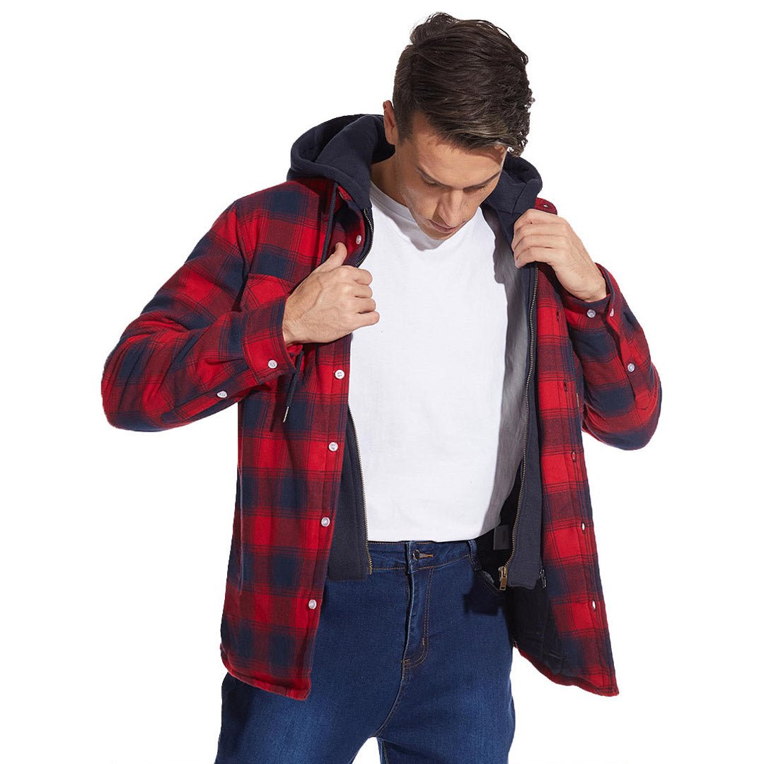 Marcos | Chaqueta de franela acolchada con capucha de estilo casual