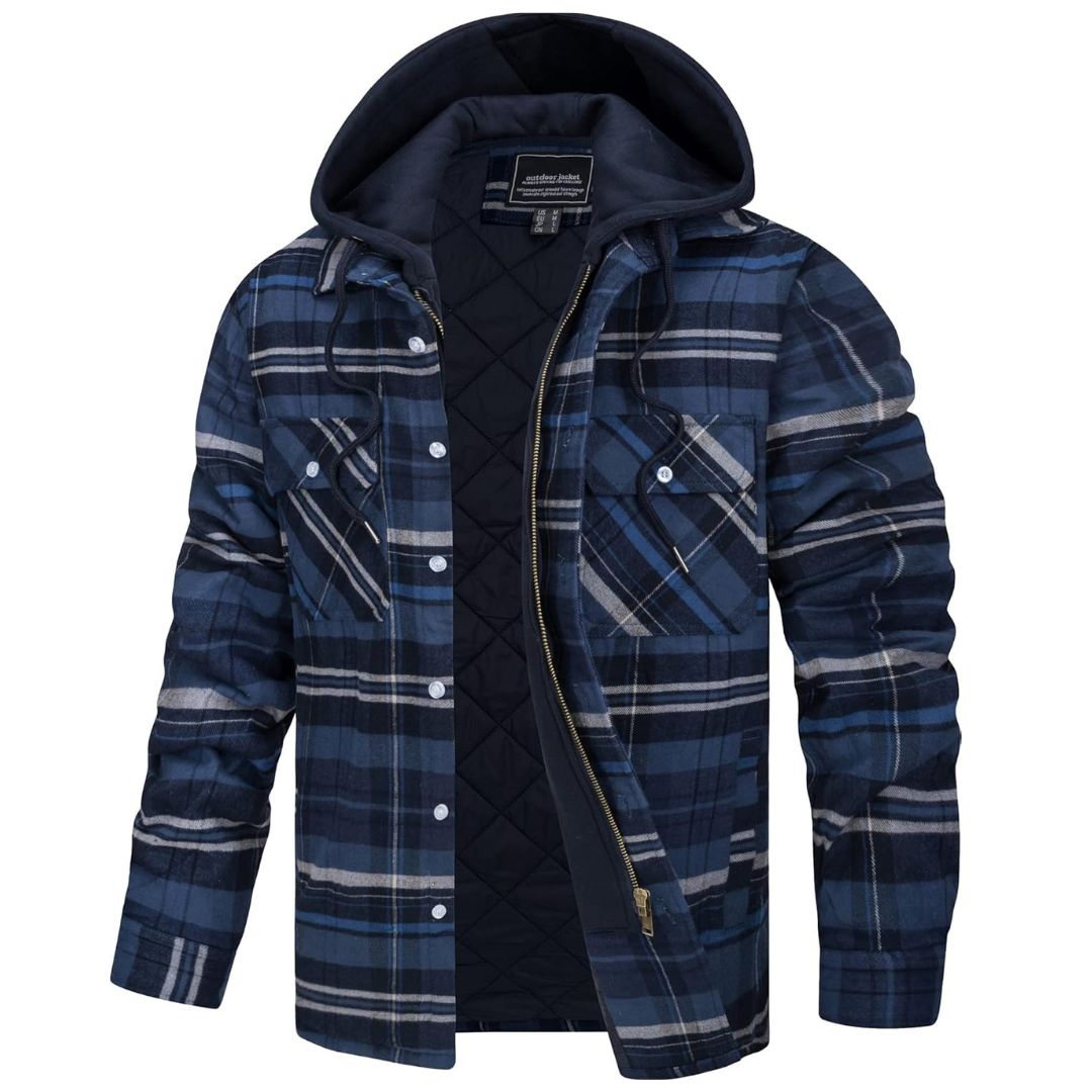 Marcos | Chaqueta de franela acolchada con capucha de estilo casual