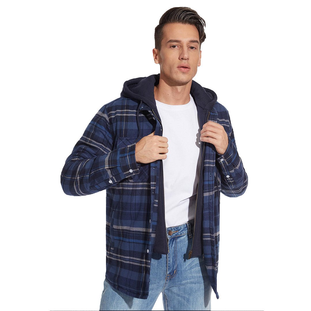 Marcos | Chaqueta de franela acolchada con capucha de estilo casual