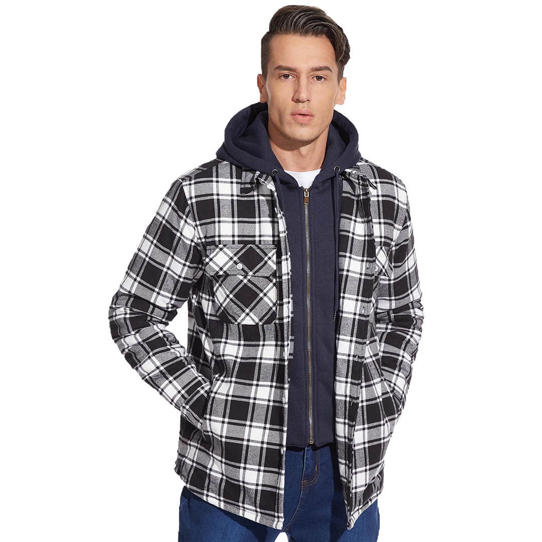 Marcos | Chaqueta de franela acolchada con capucha de estilo casual