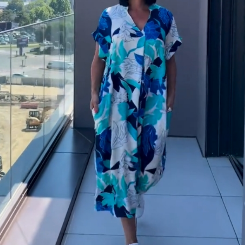 Valeria | Vestido estampado con cuello en V